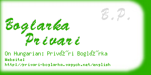 boglarka privari business card